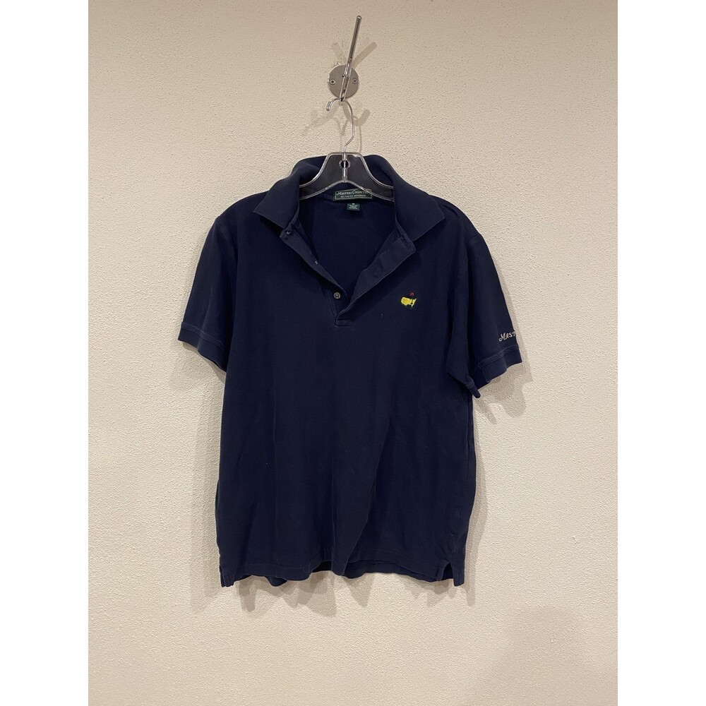Masters Collection Shirt Polo Mens Medium Navy Blue Golf Pima Cotton Embroidered
